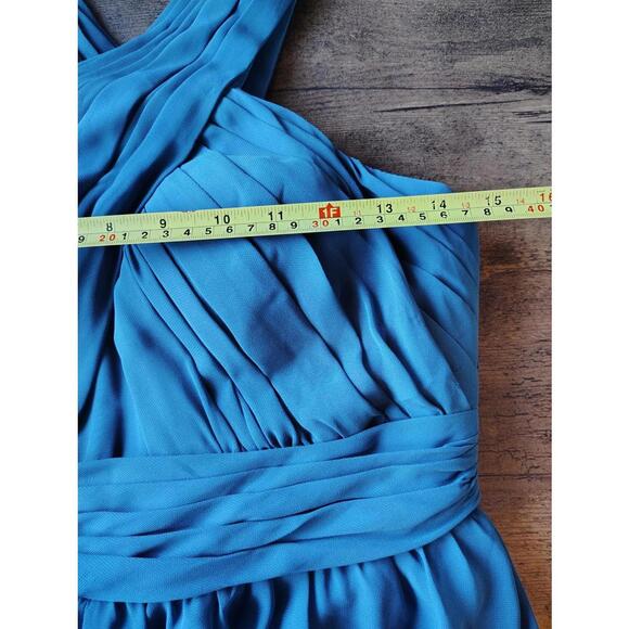 Azazie Blue jumper romper wedding Criss-Cross nwt size S David's Bridal Maid - Picture 9 of 9